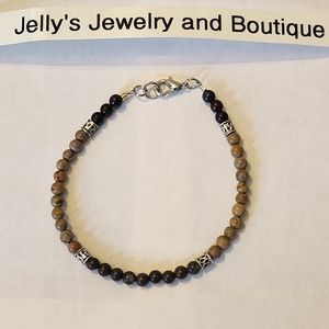 Jelly's Jewelry and Boutique Handcrafted, NWT, Earth Tone Stone Beaded Bracelet
